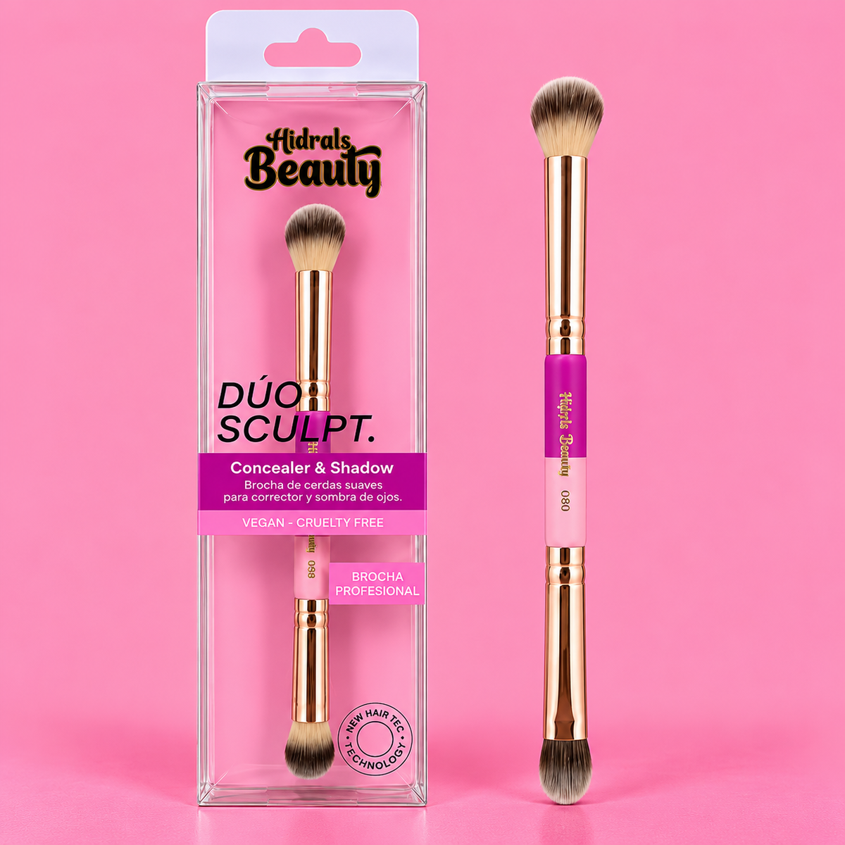 Brocha doble de corrector y sombras de ojos profesional Alma Beauty