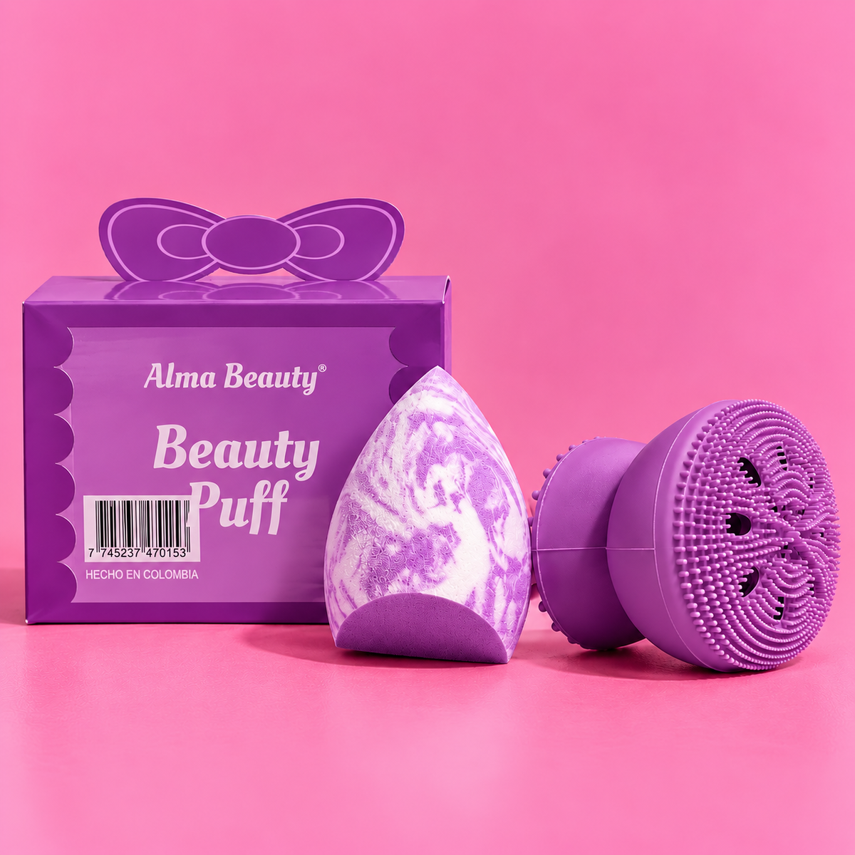 Kit x2 de pulpo facial + beauty blender corte angular Alma Beauty