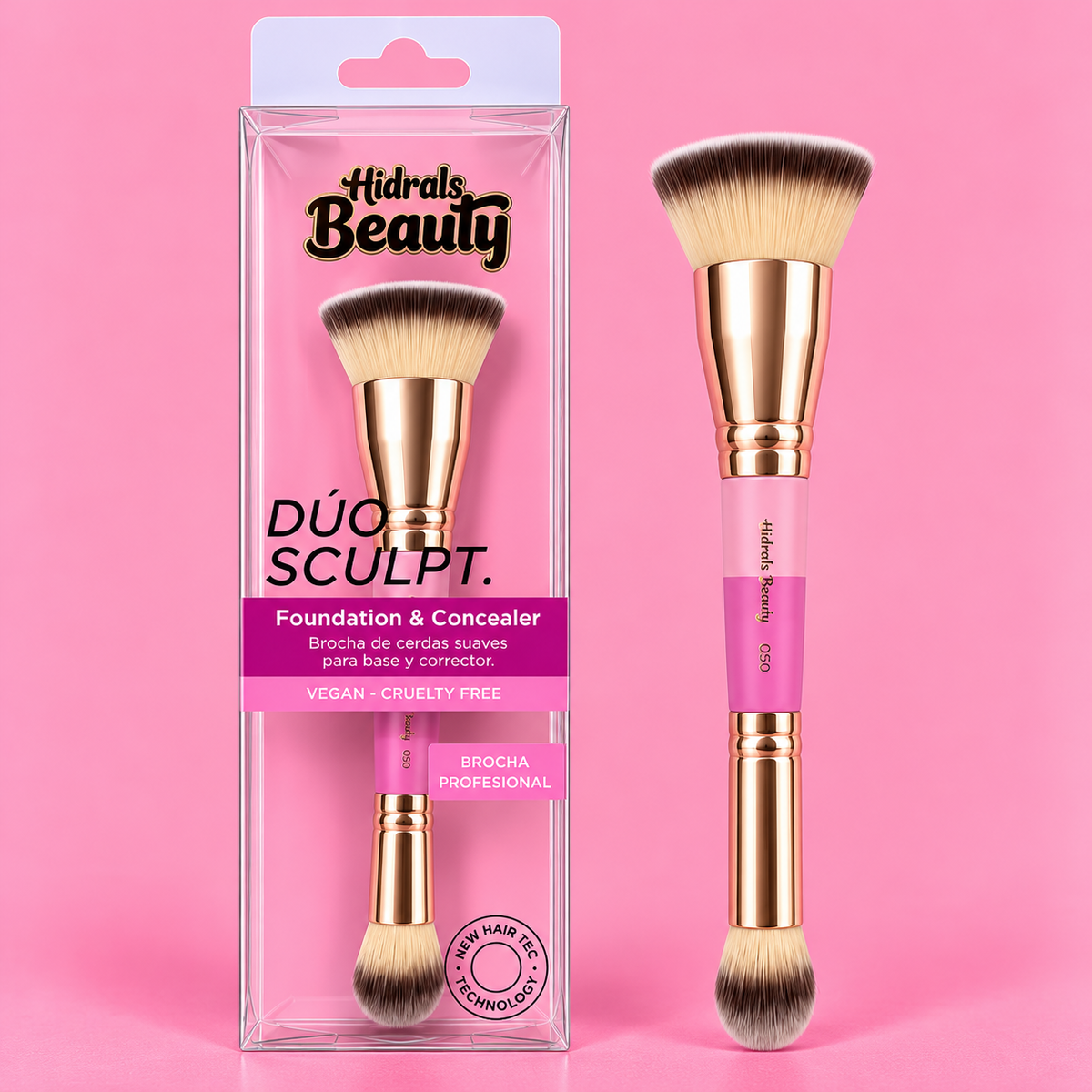 Brocha doble para base y corrector profesional Alma Beauty