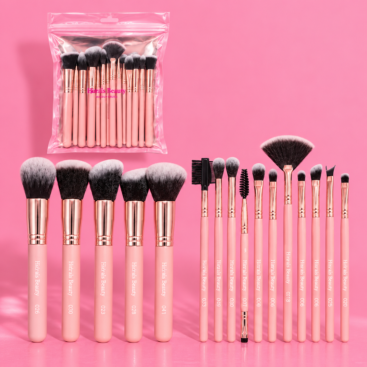 Set x16 brochas golden rose Alma Beauty colección Hidrals
