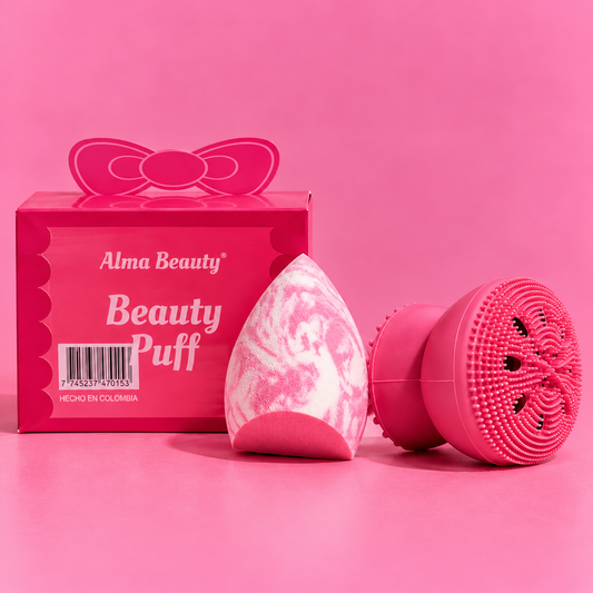 Kit x2 de pulpo facial + beauty blender corte angular Alma Beauty