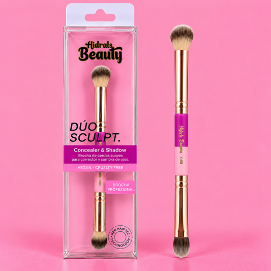 Brocha doble de corrector y sombras de ojos profesional Alma Beauty